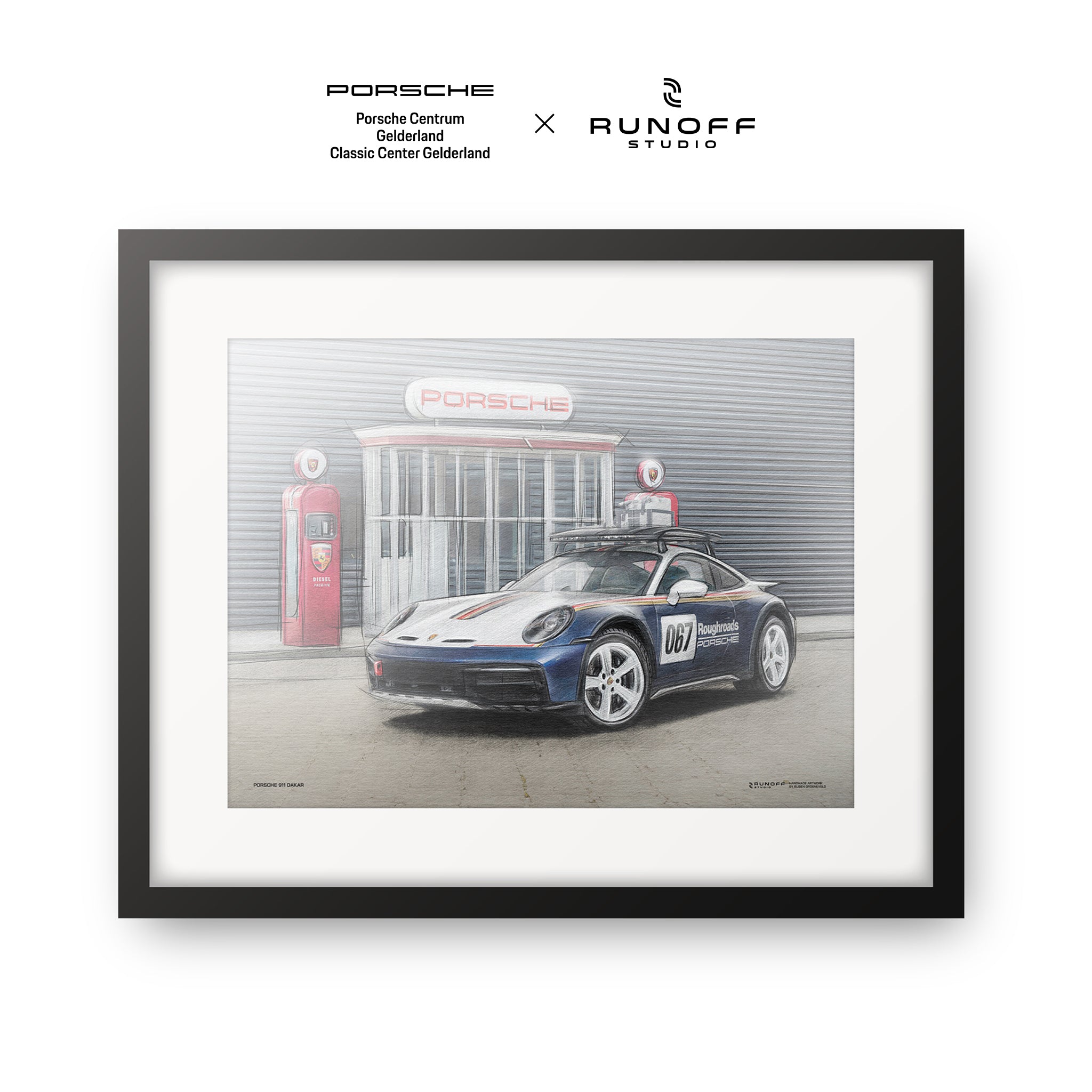 Gepersonaliseerd kunstwerk Porsche Centrum Gelderland Cars & Coffee